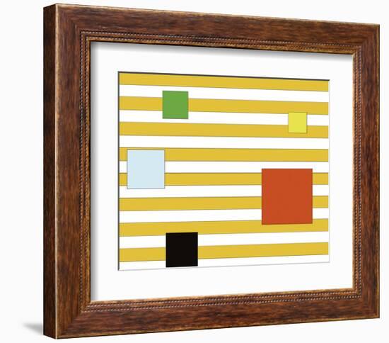Color Block on Stripe-Dan Bleier-Framed Art Print