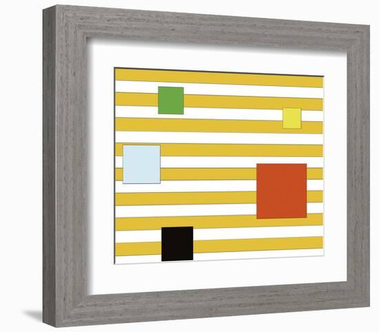Color Block on Stripe-Dan Bleier-Framed Art Print