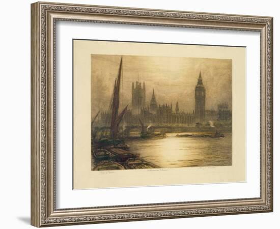 Color Etching of Westminster-null-Framed Giclee Print
