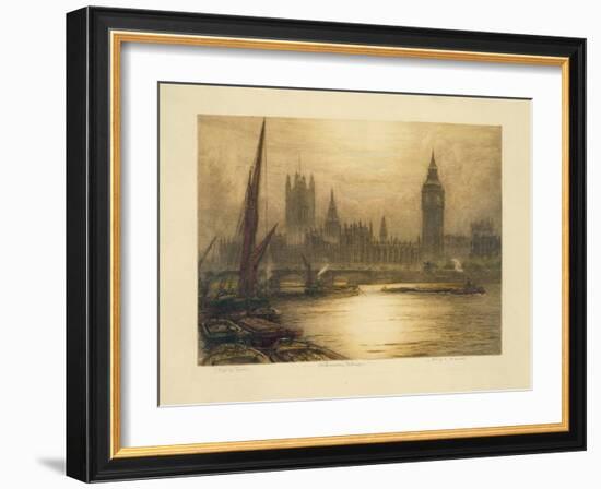 Color Etching of Westminster-null-Framed Giclee Print