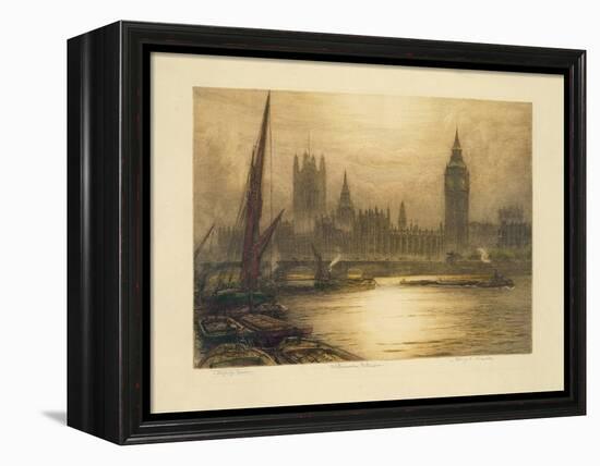 Color Etching of Westminster-null-Framed Premier Image Canvas