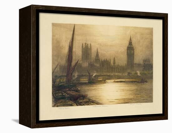 Color Etching of Westminster-null-Framed Premier Image Canvas