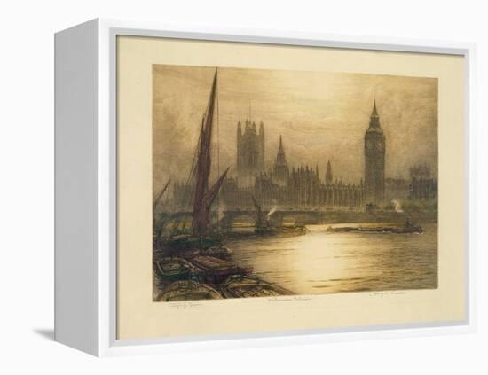 Color Etching of Westminster-null-Framed Premier Image Canvas