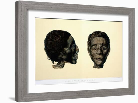 Color Lithograph Showing Face and Profile of Female Mummy-null-Framed Giclee Print