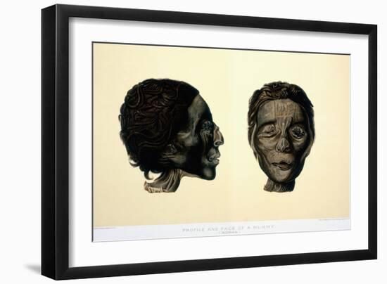 Color Lithograph Showing Face and Profile of Female Mummy-null-Framed Giclee Print