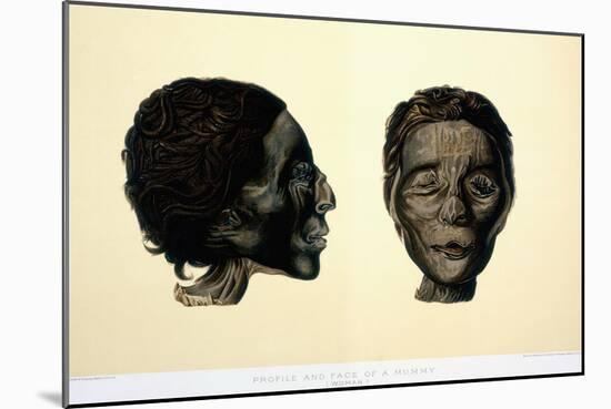 Color Lithograph Showing Face and Profile of Female Mummy-null-Mounted Giclee Print