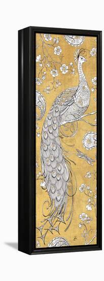 Color my World Ornate Peacock II Gold-Daphne Brissonnet-Framed Stretched Canvas