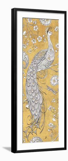 Color my World Ornate Peacock II Gold-Daphne Brissonnet-Framed Art Print