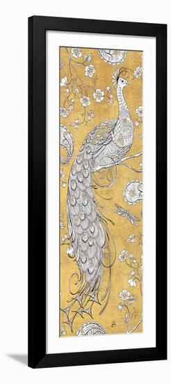 Color my World Ornate Peacock II Gold-Daphne Brissonnet-Framed Art Print