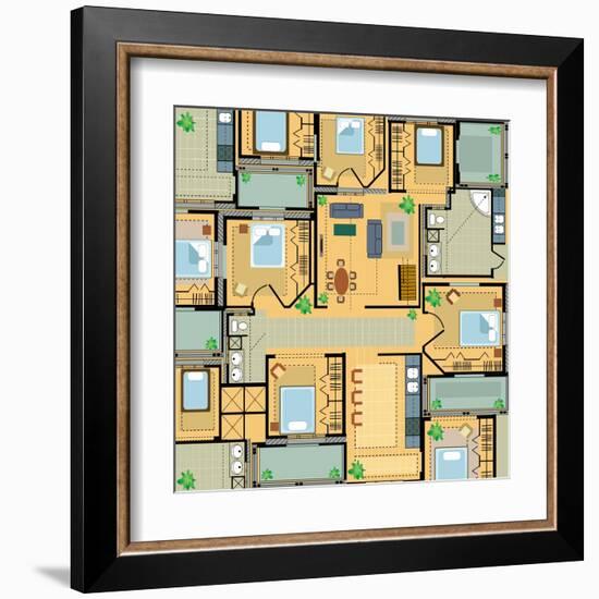 Color Plan House-alexzel-Framed Art Print