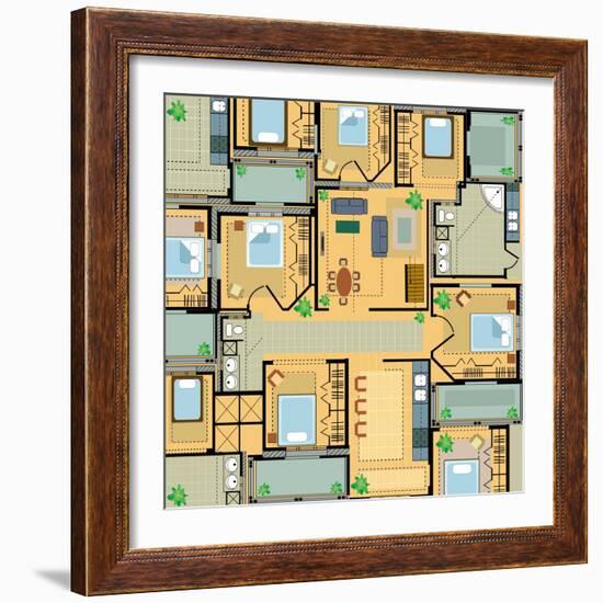 Color Plan House-alexzel-Framed Art Print