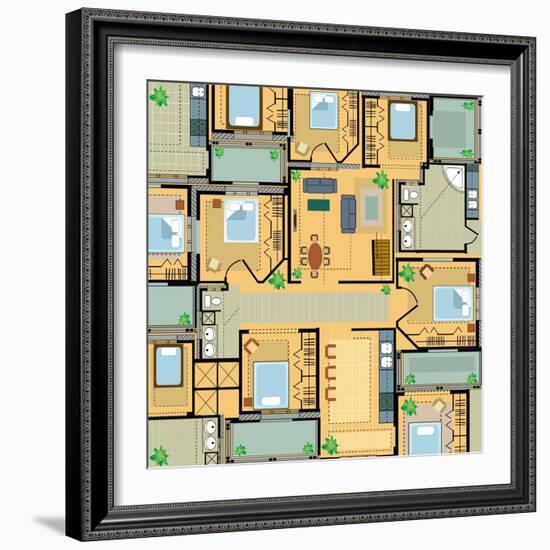 Color Plan House-alexzel-Framed Art Print