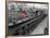 Color Pop,1950s 1960s INTERIOR OF LUNCH COUNTER WITH CHROME STOOLS, Living Coral-null-Framed Photographic Print