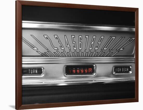 Color Pop,1960s 1970s SPEEDOMETER DASH DASHBOARD VINTAGE CAR-null-Framed Photographic Print