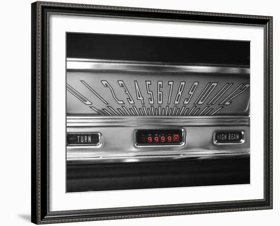 Color Pop,1960s 1970s SPEEDOMETER DASH DASHBOARD VINTAGE CAR-null-Framed Premium Photographic Print