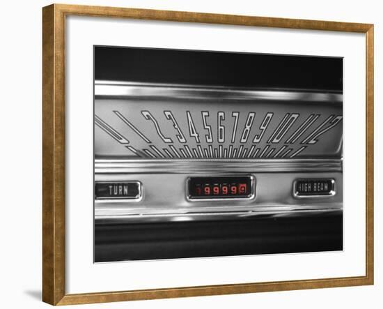 Color Pop,1960s 1970s SPEEDOMETER DASH DASHBOARD VINTAGE CAR-null-Framed Premium Photographic Print