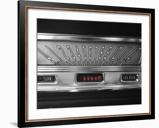 Color Pop,1960s 1970s SPEEDOMETER DASH DASHBOARD VINTAGE CAR-null-Framed Premium Photographic Print