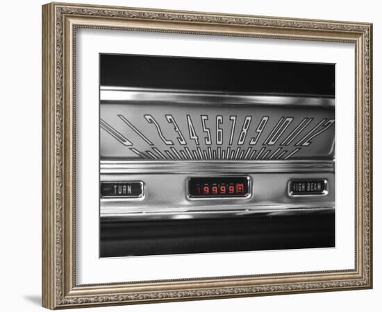 Color Pop,1960s 1970s SPEEDOMETER DASH DASHBOARD VINTAGE CAR-null-Framed Photographic Print