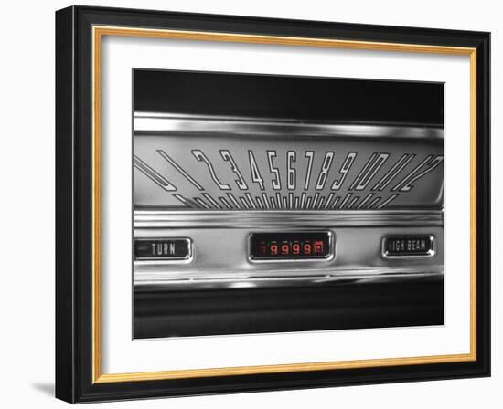 Color Pop,1960s 1970s SPEEDOMETER DASH DASHBOARD VINTAGE CAR-null-Framed Photographic Print