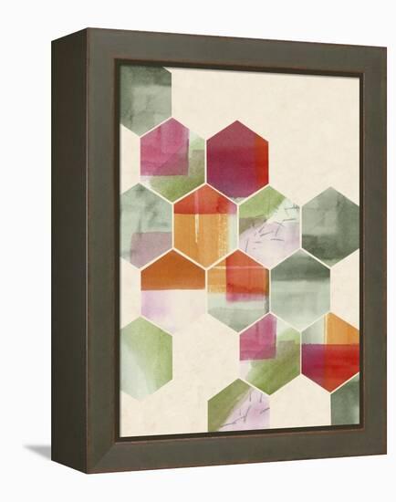 Color Pop Honeycomb I-Grace Popp-Framed Stretched Canvas