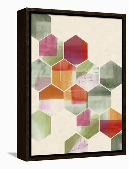 Color Pop Honeycomb I-Grace Popp-Framed Stretched Canvas