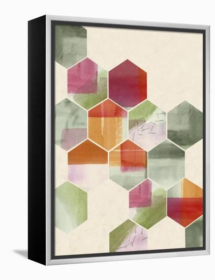 Color Pop Honeycomb I-Grace Popp-Framed Stretched Canvas