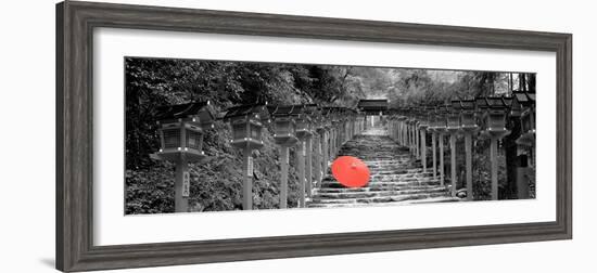 Color Pop, Kibune Shrine Kyoto Japan, Living Coral-null-Framed Photographic Print
