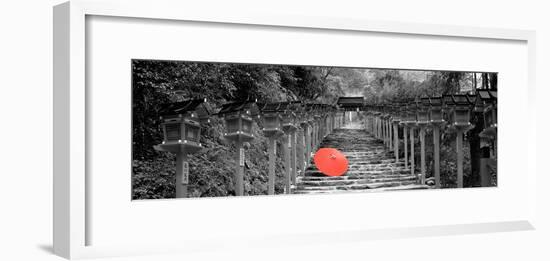 Color Pop, Kibune Shrine Kyoto Japan, Living Coral-null-Framed Photographic Print