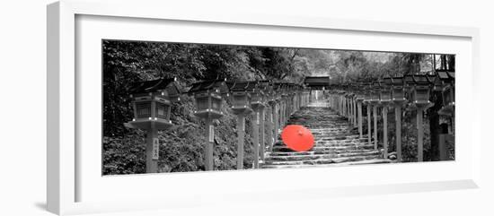 Color Pop, Kibune Shrine Kyoto Japan, Living Coral-null-Framed Photographic Print