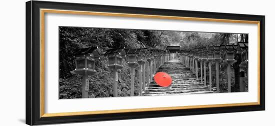 Color Pop, Kibune Shrine Kyoto Japan, Living Coral-null-Framed Photographic Print