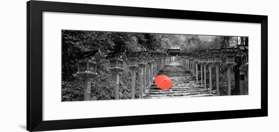 Color Pop, Kibune Shrine Kyoto Japan, Living Coral-null-Framed Photographic Print