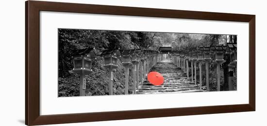 Color Pop, Kibune Shrine Kyoto Japan, Living Coral-null-Framed Photographic Print