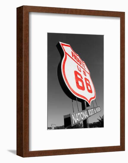 Color Pop, National Route 66 Museum sign, Elk City, Beckham County, Oklahoma, USA, Living Coral-null-Framed Photographic Print