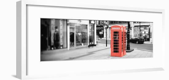 Color Pop, Phone Booth, London, England, United Kingdom, Living Coral-null-Framed Photographic Print