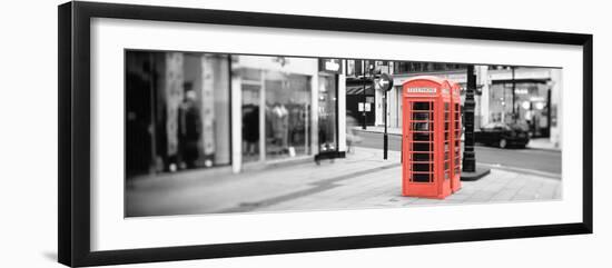 Color Pop, Phone Booth, London, England, United Kingdom, Living Coral-null-Framed Photographic Print