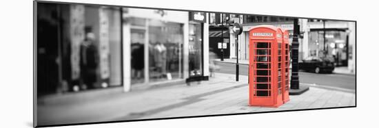 Color Pop, Phone Booth, London, England, United Kingdom, Living Coral-null-Mounted Photographic Print