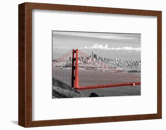 Color Pop, View of Golden Gate Bridge with skylines in the background, San Francisco Bay-null-Framed Photographic Print