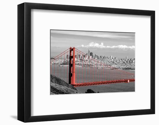 Color Pop, View of Golden Gate Bridge with skylines in the background, San Francisco Bay-null-Framed Photographic Print