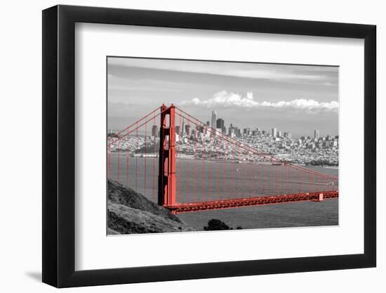 Color Pop, View of Golden Gate Bridge with skylines in the background, San Francisco Bay-null-Framed Photographic Print