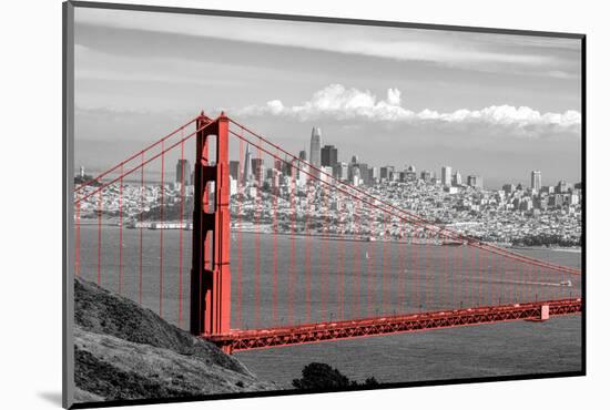 Color Pop, View of Golden Gate Bridge with skylines in the background, San Francisco Bay-null-Mounted Photographic Print