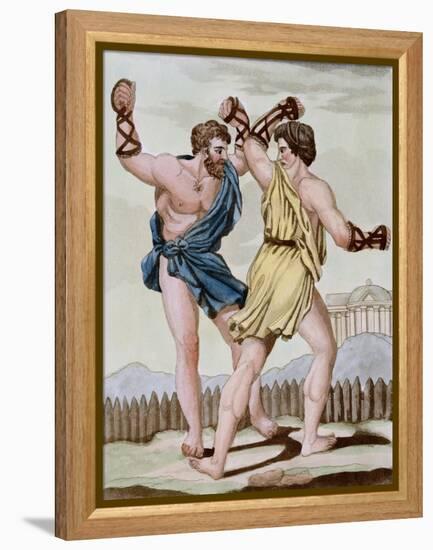 Color Print from Engraving Showing Gladiators Boxing by Jacques Grasset de Saint-Sauveur and L.F. L-Stapleton Collection-Framed Premier Image Canvas