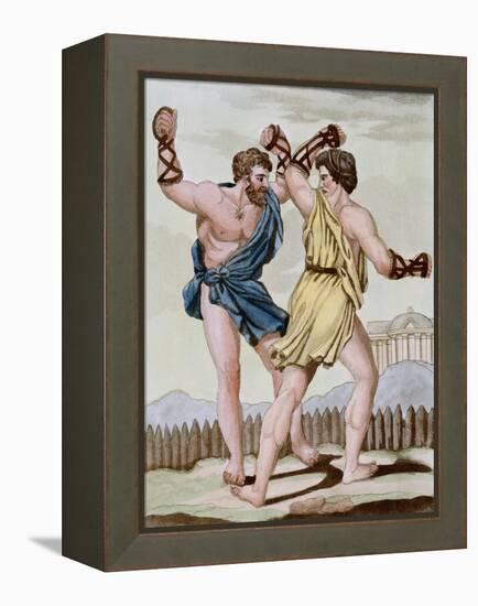 Color Print from Engraving Showing Gladiators Boxing by Jacques Grasset de Saint-Sauveur and L.F. L-Stapleton Collection-Framed Premier Image Canvas