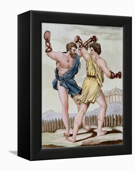 Color Print from Engraving Showing Gladiators Boxing by Jacques Grasset de Saint-Sauveur and L.F. L-Stapleton Collection-Framed Premier Image Canvas