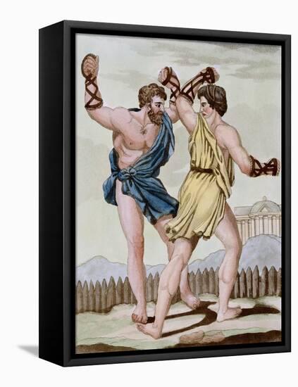 Color Print from Engraving Showing Gladiators Boxing by Jacques Grasset de Saint-Sauveur and L.F. L-Stapleton Collection-Framed Premier Image Canvas