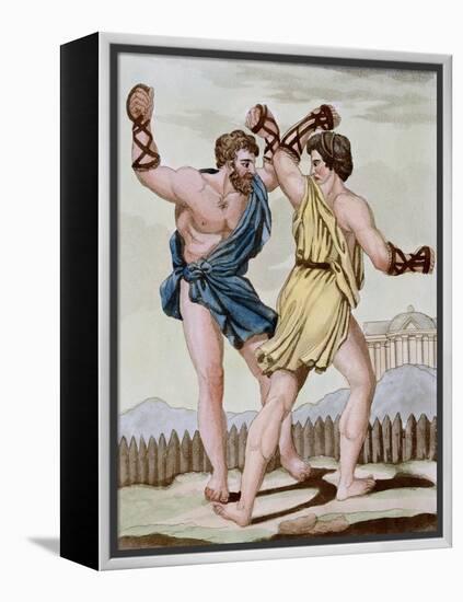 Color Print from Engraving Showing Gladiators Boxing by Jacques Grasset de Saint-Sauveur and L.F. L-Stapleton Collection-Framed Premier Image Canvas