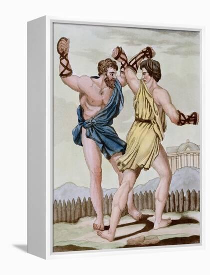 Color Print from Engraving Showing Gladiators Boxing by Jacques Grasset de Saint-Sauveur and L.F. L-Stapleton Collection-Framed Premier Image Canvas