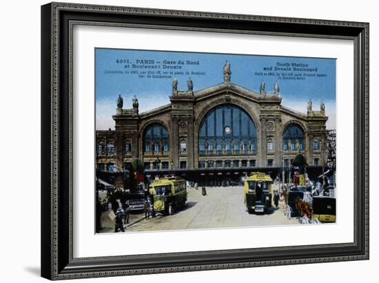 Color Print of Buses Outside Gare Du Nord-null-Framed Giclee Print