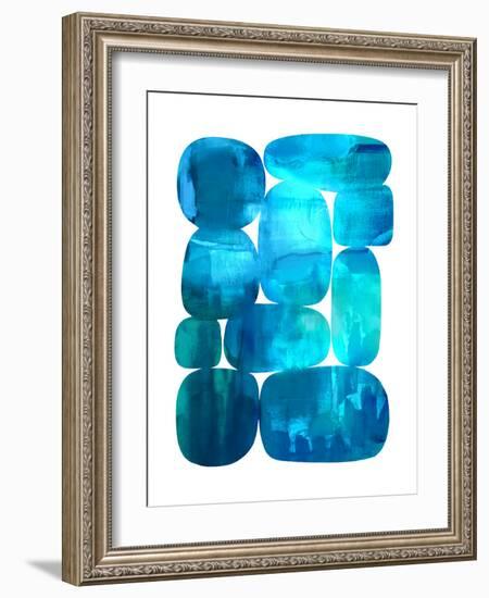 Color Rocks 1 Aqua, 2024-David Moore-Framed Art Print
