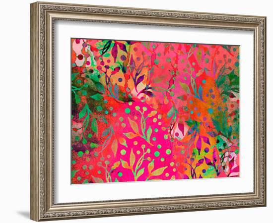 Color Watercolor Leaf Pattern-Lebens Art-Framed Art Print