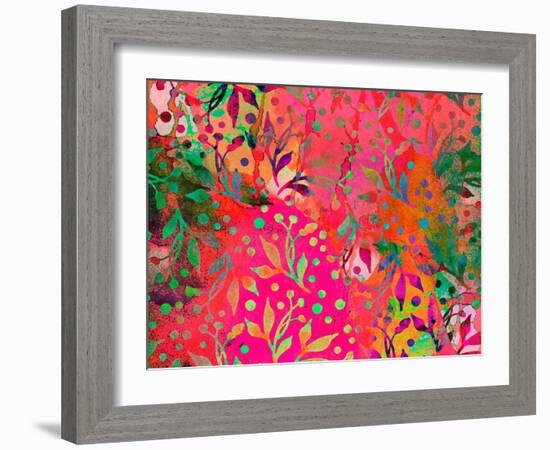 Color Watercolor Leaf Pattern-Lebens Art-Framed Art Print